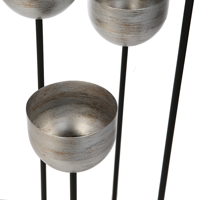 Suport flori Quattro, metalic, argintiu/negru, 97x36x36 cm [5]