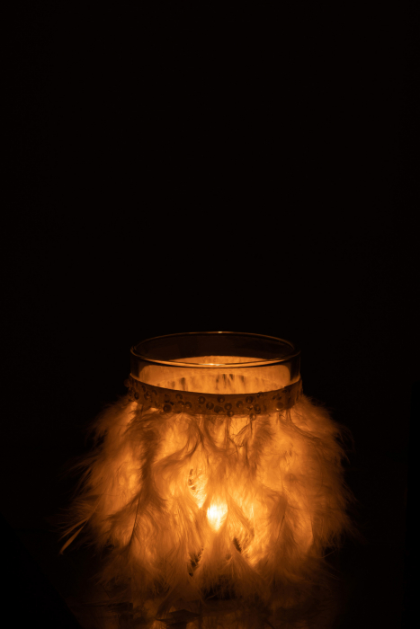 Suport lumanari, Sticla, Alb , 10.5x10.5x12.5 cm [3]