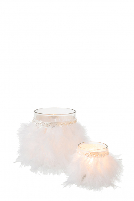 Suport lumanari, Sticla, Alb , 10.5x10.5x12.5 cm [5]