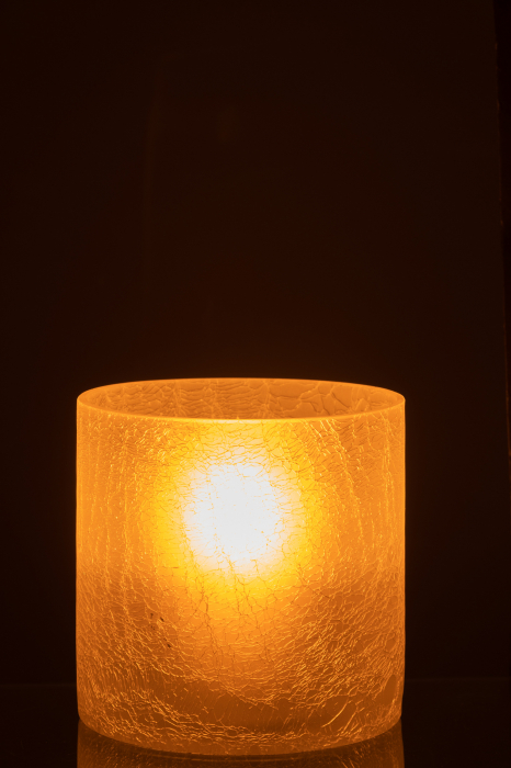 Suport lumanari, Sticla, Alb, 15x15x15 cm [3]