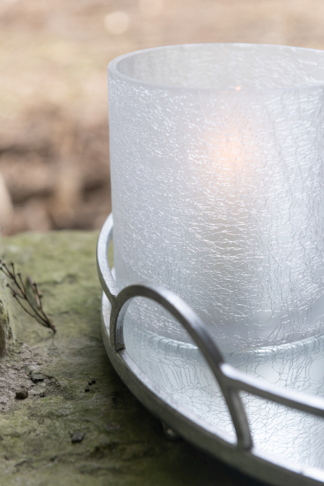 Suport lumanari, Sticla, Alb, 15x15x15 cm [4]