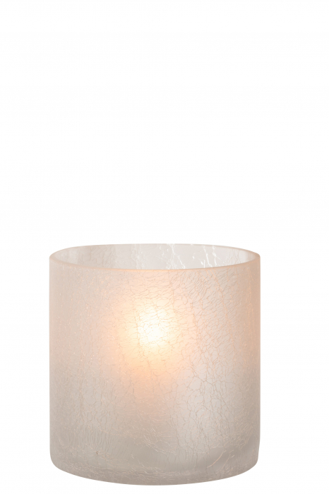 Suport lumanari, Sticla, Alb, 15x15x15 cm [2]