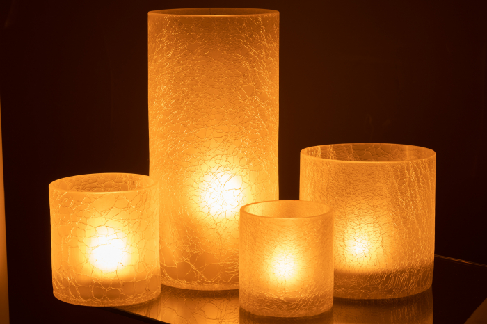 Suport lumanari, Sticla, Alb , 15x15x29.5 cm [6]