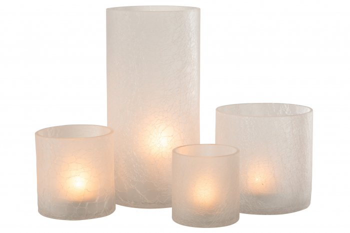 Suport lumanari, Sticla, Alb , 15x15x29.5 cm [5]