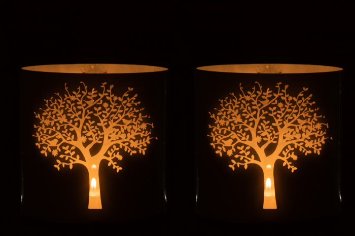 Suport lumanari, Sticla, Albastru, 20x20x20 cm [2]