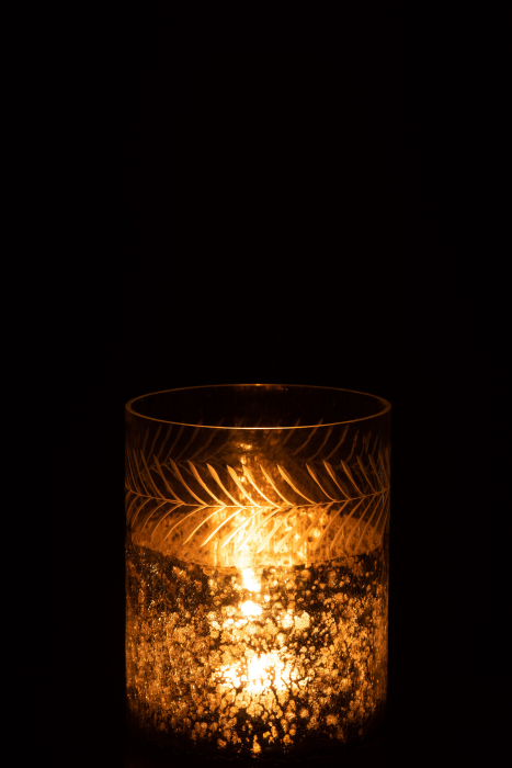 Suport lumanari, Sticla, Argintiu, 16x16x20 cm [4]