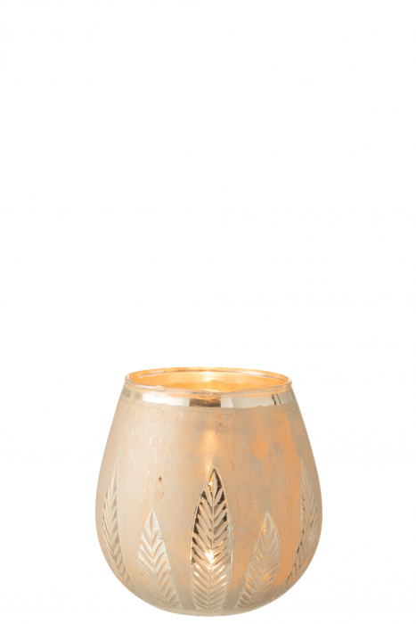 Suport lumanari, Sticla, Argintiu, 18.5x18.5x18.5 cm [2]