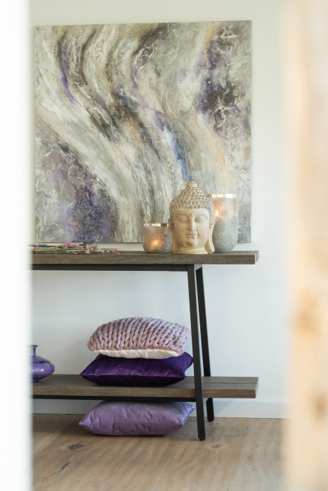 Suport lumanari, Sticla, Argintiu, 19.5x19.5x25.5 cm [7]