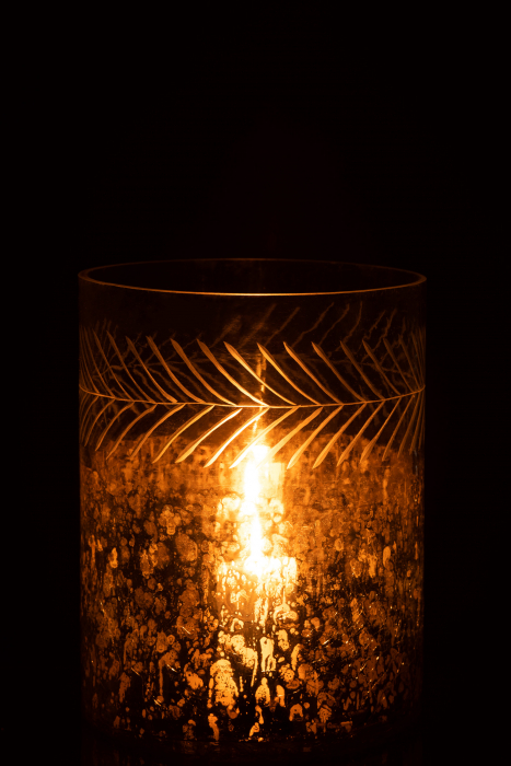 Suport lumanari, Sticla, Argintiu, 21.5x21.5x27 cm [3]