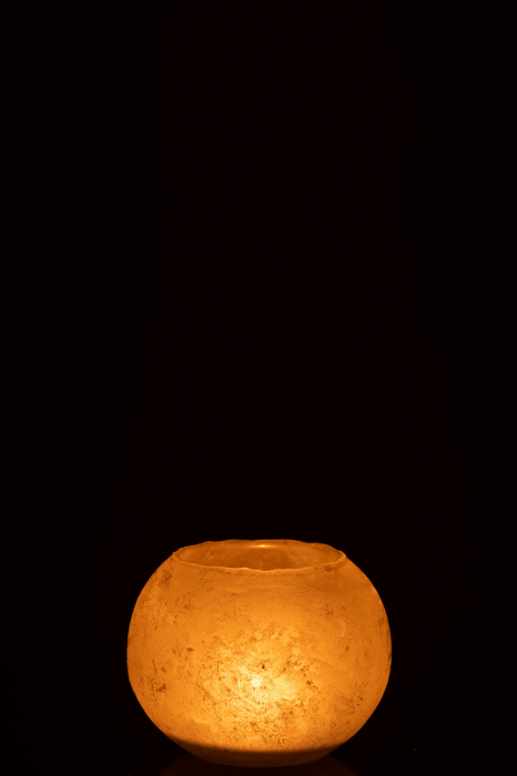 Suport lumanari, Sticla, Auriu, 18x18x14 cm [3]