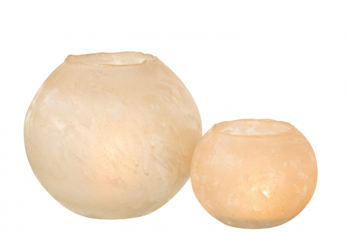 Suport lumanari, Sticla, Auriu, 25x25x22 cm [5]