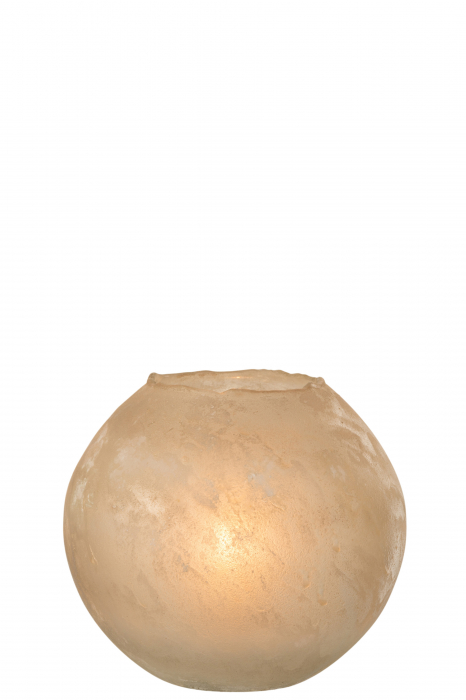 Suport lumanari, Sticla, Auriu, 25x25x22 cm [2]