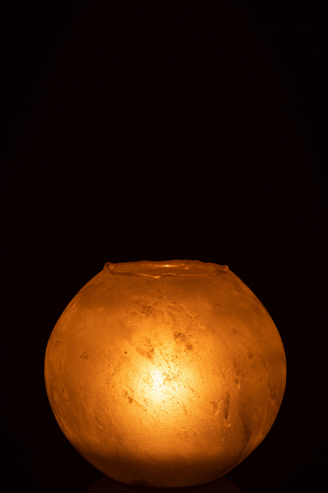 Suport lumanari, Sticla, Auriu, 25x25x22 cm [3]