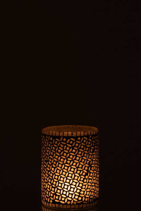 Suport lumanari, Sticla, Gri, 12.5x12.5x17 cm [3]