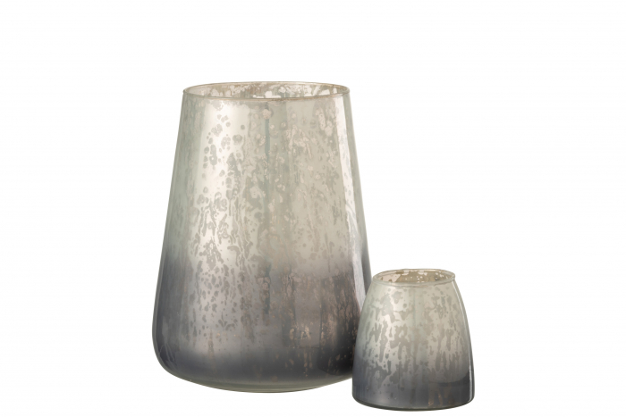 Suport lumanari, Sticla, Gri, 17.5x17.5x22.5 cm [4]