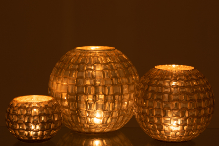 Suport lumanari, Sticla, Gri, 30.5x30.5x27 cm [6]