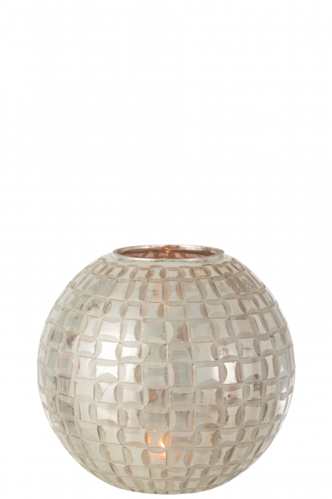 Suport lumanari, Sticla, Gri, 30.5x30.5x27 cm [2]