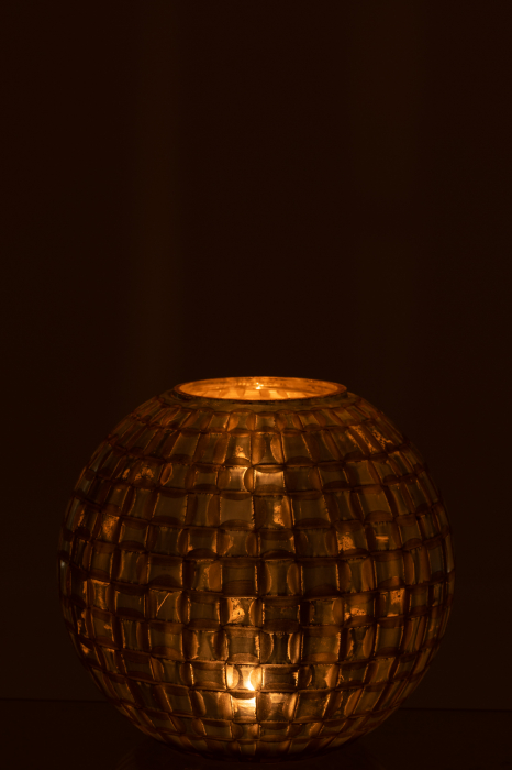 Suport lumanari, Sticla, Gri, 30.5x30.5x27 cm [3]