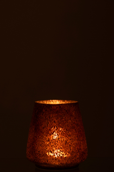 Suport lumanari, Sticla, Maro, 14x14x16 cm [3]