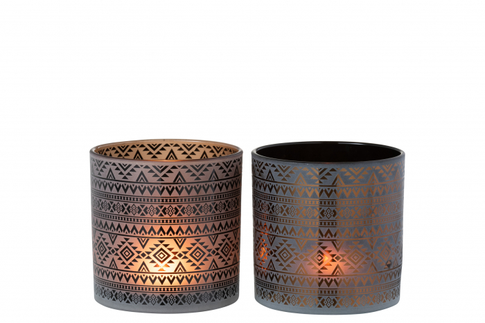 Suport lumanari, Sticla, Maro, 15x15x15 cm [2]