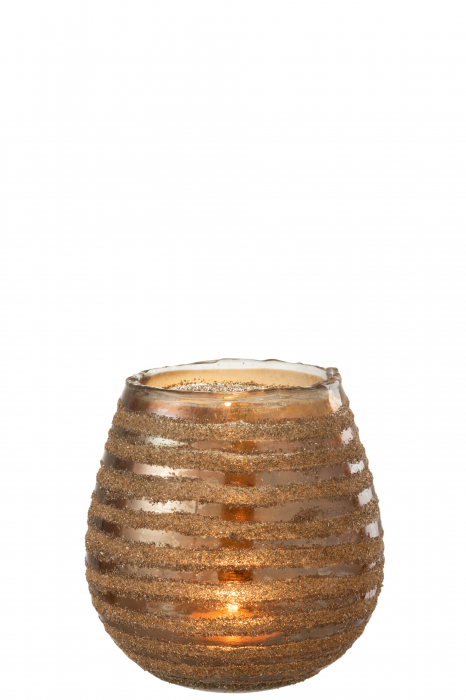 Suport lumanari, Sticla, Maro, 17x17x18 cm [2]