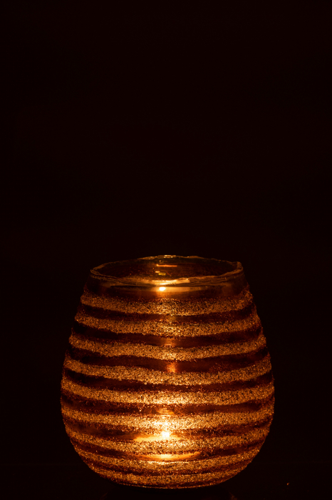 Suport lumanari, Sticla, Maro, 17x17x18 cm [3]