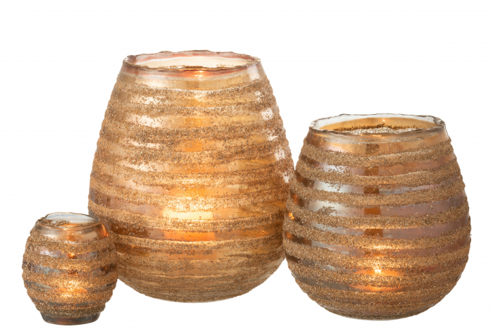 Suport lumanari, Sticla, Maro, 20x20x23 cm [5]