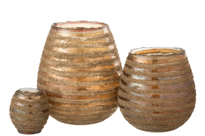 Suport lumanari, Sticla, Maro, 20x20x23 cm [4]