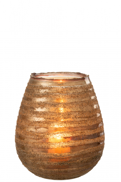 Suport lumanari, Sticla, Maro, 20x20x23 cm [2]