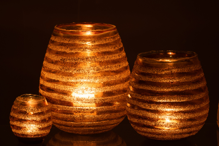 Suport lumanari, Sticla, Maro, 20x20x23 cm [6]