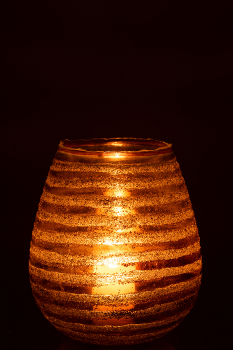 Suport lumanari, Sticla, Maro, 20x20x23 cm [3]