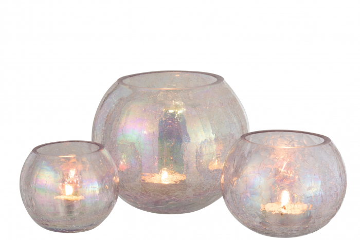 Suport lumanari, Sticla, Mov, 20x20x16.5 cm [5]