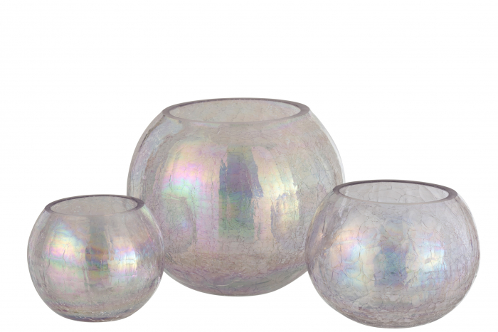 Suport lumanari, Sticla, Mov, 20x20x16.5 cm [4]