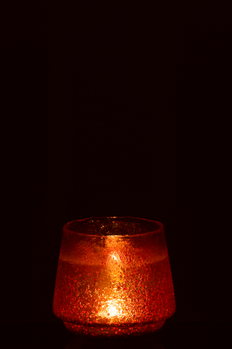 Suport lumanari, Sticla, Portocaliu, 22x22x19 cm [3]