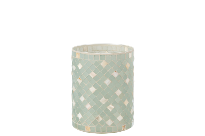 Suport lumanari, Sticla, Verde, 15x15x20.5 cm [2]