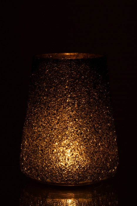 Suport lumanari, Sticla, Verde, 17x17x23 cm [3]