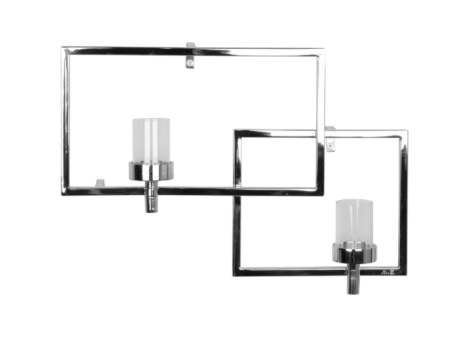 Suport lumanari suspendat Escala, Sticla/Nichel, Argintiu, 42x28x5 cm [2]