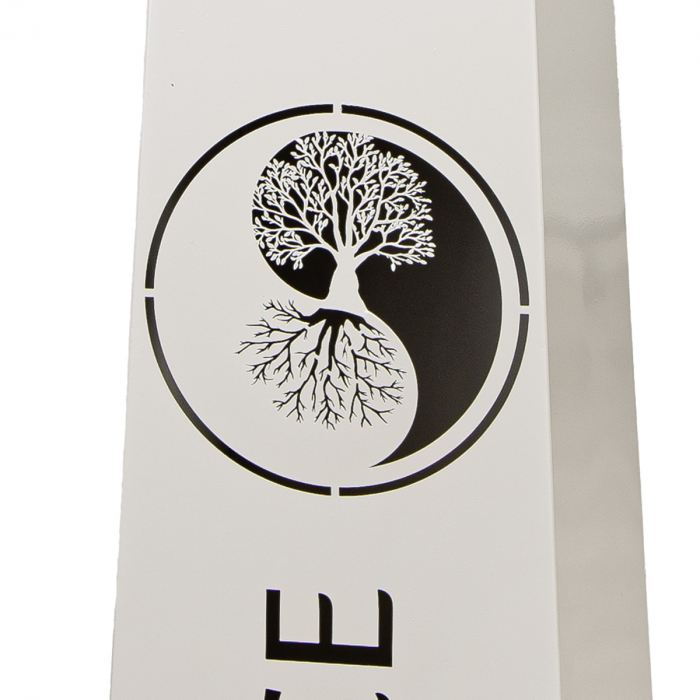 Suport pentru flori, bol, motiv Yin & Yang, Metal, maro, gri deschis, PU 4, H 95 cm, D 50 cm [2]