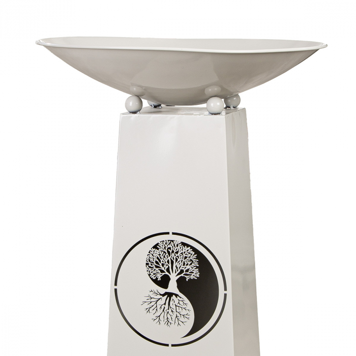 Suport pentru flori, bol, motiv Yin & Yang, Metal, maro, gri deschis, PU 4, H 95 cm, D 50 cm [3]