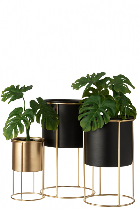 Suport pentru flori Blacky L, negru, 18X32 cm [5]