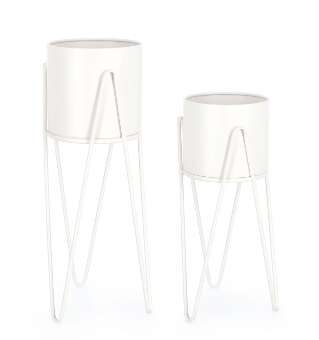 Suport pentru flori, Madelyn rotund, Alb, Set2 [2]