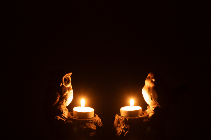 Suport pentru lumanare, Bufniță, Porțelan, Maro Sortiment de 2 [2]