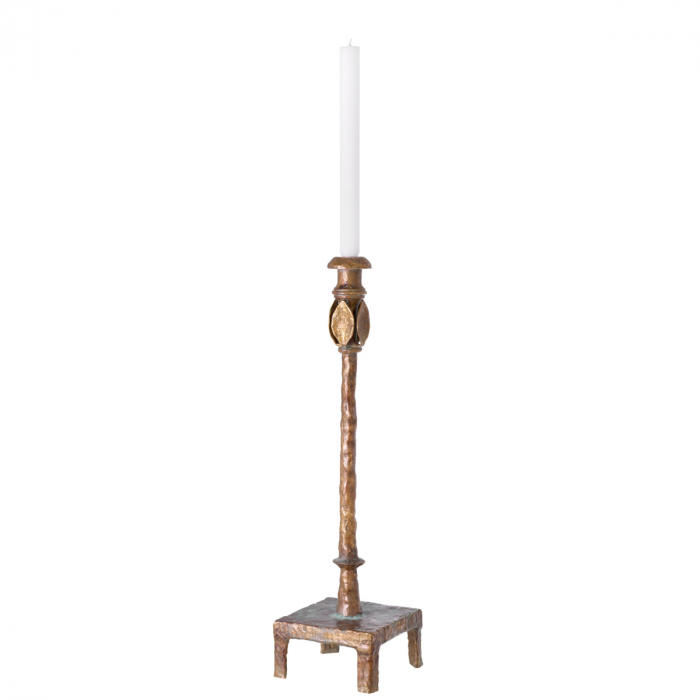 Suport pentru lumanare Santoro L, finisaj din alamă cu aspect vintage, Dims: L. 15 | W. 14.5 | H. 55 (CM) [4]