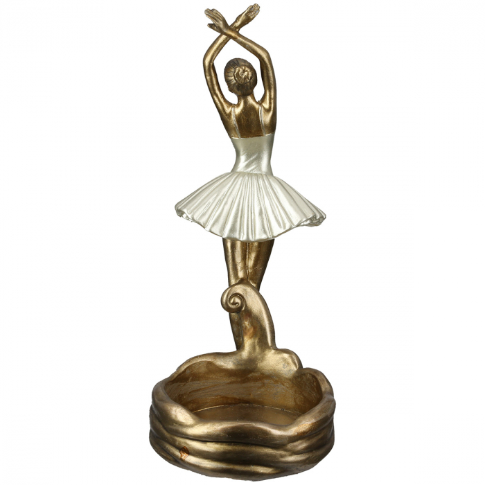 Suport pentru sticle, Balerină, Rășină sintetică, auriu, PU 2, L. 10 cm, l. 15 cm, H 23 cm [3]