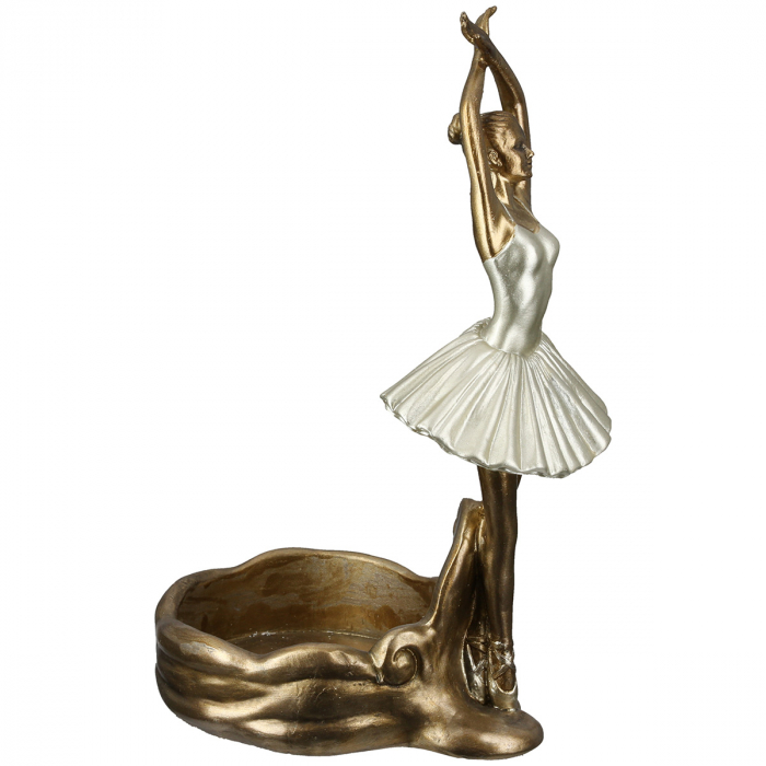 Suport pentru sticle, Balerină, Rășină sintetică, auriu, PU 2, L. 10 cm, l. 15 cm, H 23 cm [4]