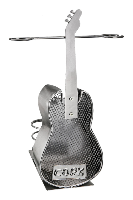 Suport pentru sticle, Chitara, "Gitarre", Metal, antracit, PU 2, L. 17 cm, L. 23 cm, H 39,5 cm [3]