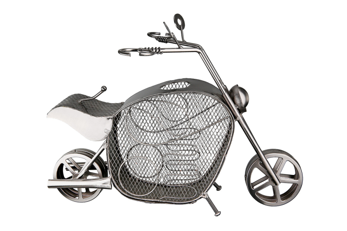 Suport pentru sticle, Motocicleta, "Motorrad", Metal, antracit, PU 2, L. 23 cm, L. 37 cm, H 27 cm [3]