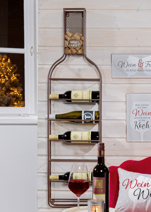 Suport pentru sticle, "Pluta", Metal, maro, PU 1, L. 8,5 cm, l. 32 cm, H 118 cm [3]