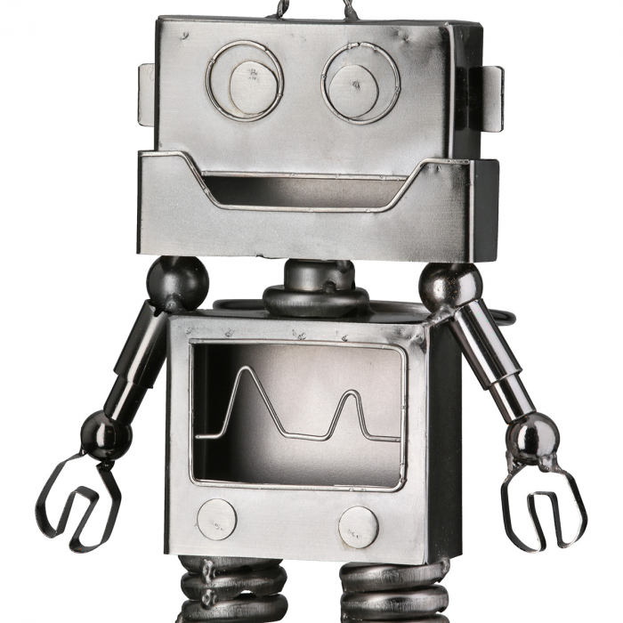 Suport pentru sticle, Roboți, Metal, argintiu, PU 2, L. 13 cm, l. 17 cm, H 25 cm [4]