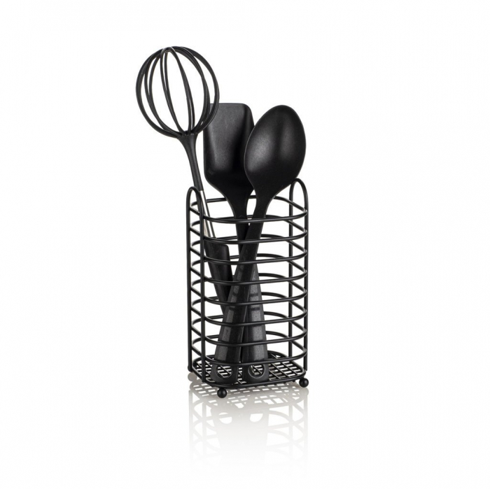 Suport pentru tacamuri KAI, Metal, Negru, 11x10.5x19 cm [2]